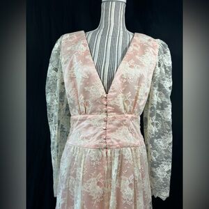 Elegant Pink Lace Dress
